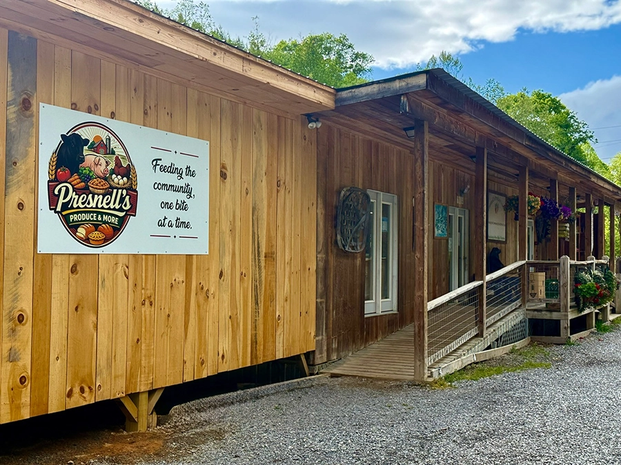 Outside of Presnell’s Produce store